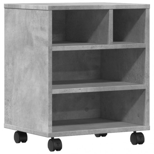 Printerstativ med hjul 41 × 32 × 48 cm - betongrå
