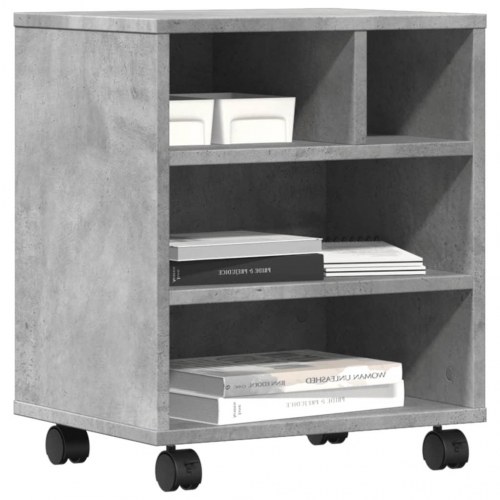 Printerstativ med hjul 41 × 32 × 48 cm - betongrå