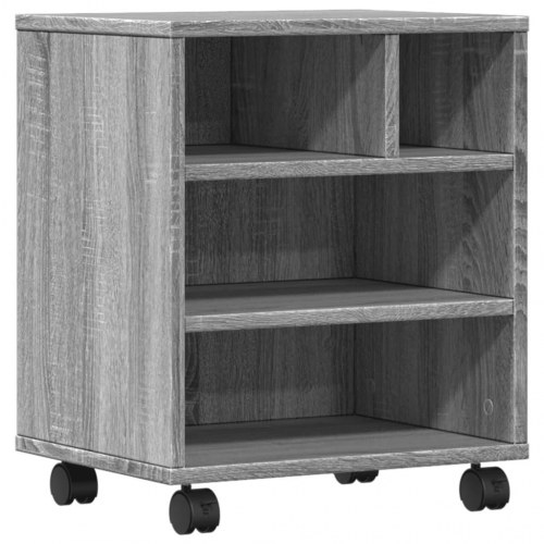 Printerstativ med hjul 41×32×48 cm - grå sonoma-eg