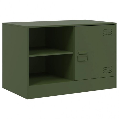 Tv-bord i stål 67 × 39 × 44 cm - olivengrøn