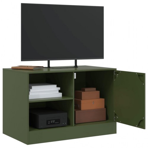 Tv-bord i stål 67 × 39 × 44 cm - olivengrøn