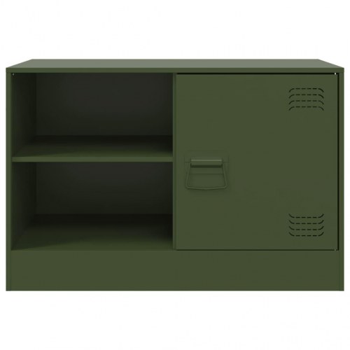 Tv-bord i stål 67 × 39 × 44 cm - olivengrøn