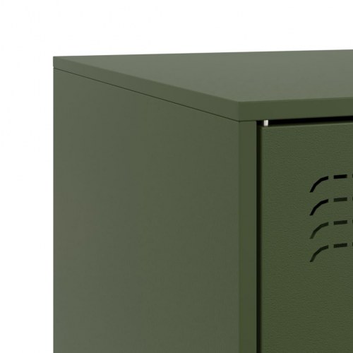 Tv-bord i stål 67 × 39 × 44 cm - olivengrøn