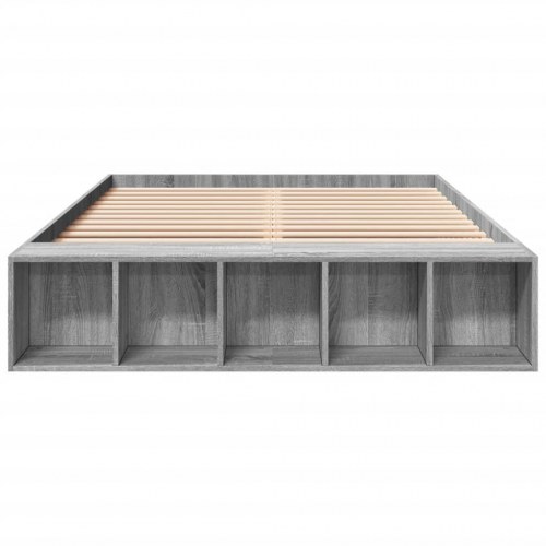 Sengestel 120 x 200 cm med opbevaring - grå sonoma-eg