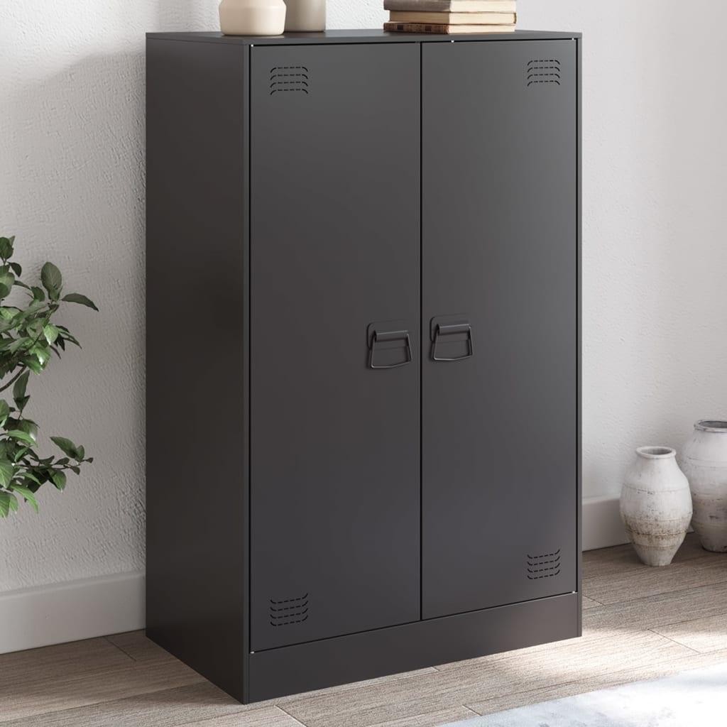 Skænk i stål - 67 × 39 × 107 cm, sort