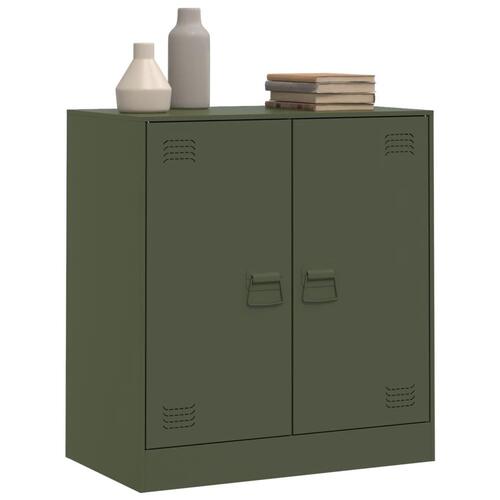 Skænk 67x39x73 cm stål olivengrøn