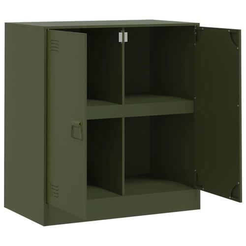 Skænk 67x39x73 cm stål olivengrøn