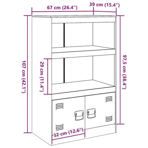 Skab 67x39x107 cm stål lyserød
