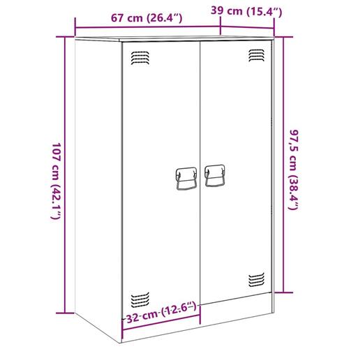 Skab 67x39x107 cm stål antracitgrå