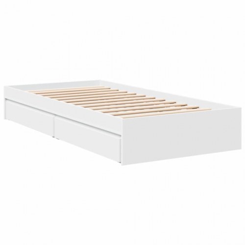 Sengeramme med 4 skuffer 90 x 200 cm - hvid
