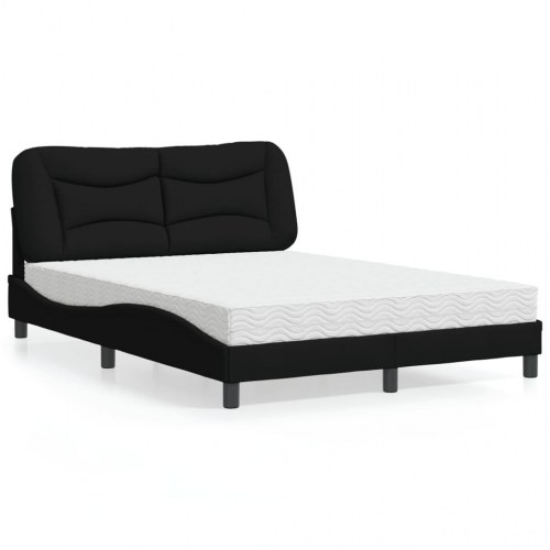 Seng med madras Hvar 140x190 cm - stof, sort