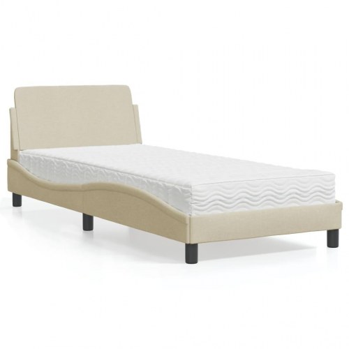 Seng med madras Dover 90 x 190 cm - cremefarvet