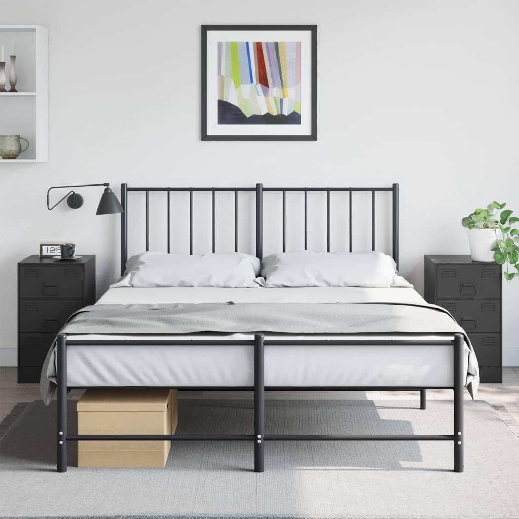 Sengeborde 2 Stk. 34 5x39x62 Cm Stål Sort