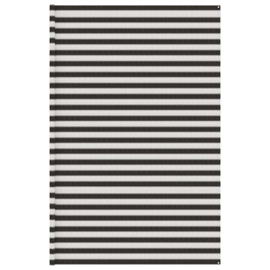 Telttæppe 400x400 cm HDPE antracitgrå og hvid