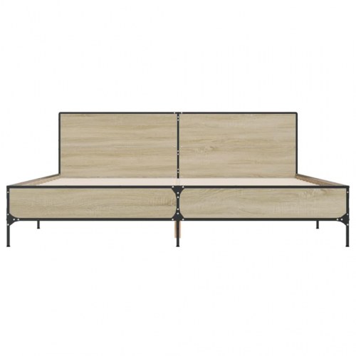 Sengestel med hovedgærde 200 x 200 cm - sonoma-eg