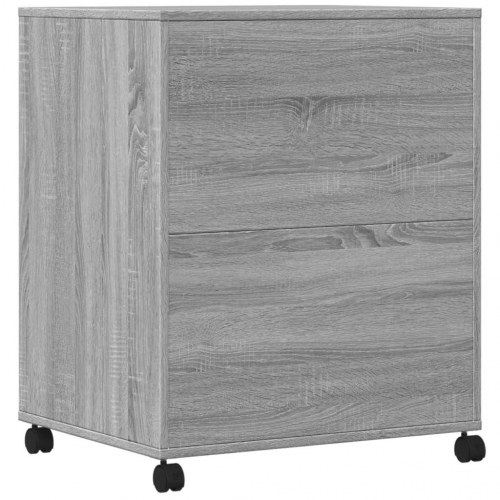 Printerstativ med hjul 60 x 48 x 74 cm - grå sonoma-eg