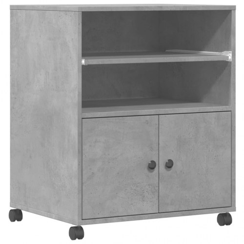 Printerstativ med hjul 60 x 48 x 74 cm - betongrå