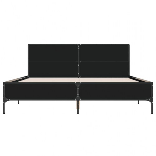 Sengestel med hovedgærde 160 x 200 cm - sort
