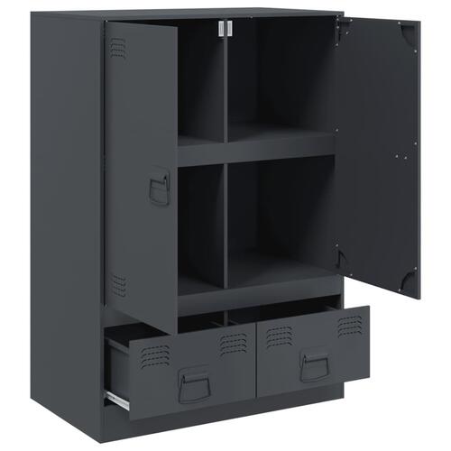 Skab 67x39x95 cm stål antracitgrå