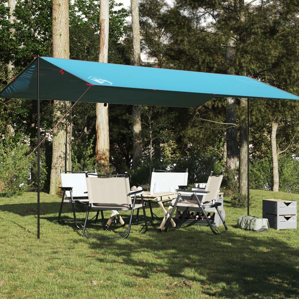 Tarp 500 × 294 cm - vandafvisende campingpresenning, blå