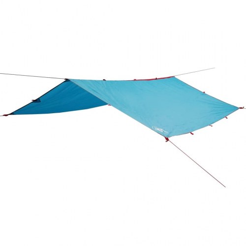 Tarp 500 × 294 cm - vandafvisende campingpresenning, blå