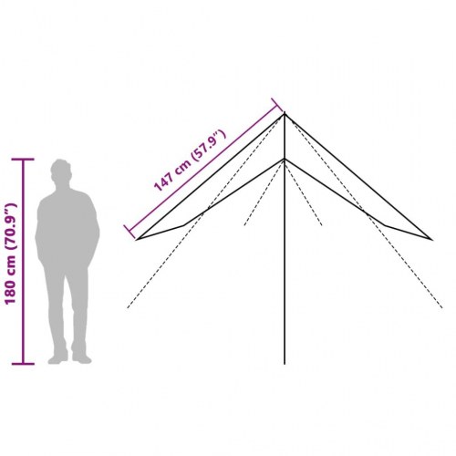 Tarp 500 × 294 cm - vandafvisende campingpresenning, blå