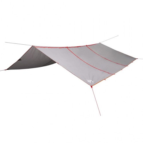 Tarp 420 × 440 cm - vandafvisende campingpresenning, grå/orange