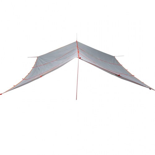 Tarp 420 × 440 cm - vandafvisende campingpresenning, grå/orange