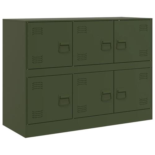 Skænk 99x39x73 cm stål olivengrøn