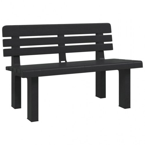 Havebænk i polypropylen - 110 × 52 × 71 cm, antracitgrå