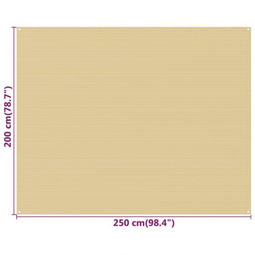 Telttæppe 250 × 200 cm i HDPE - beige