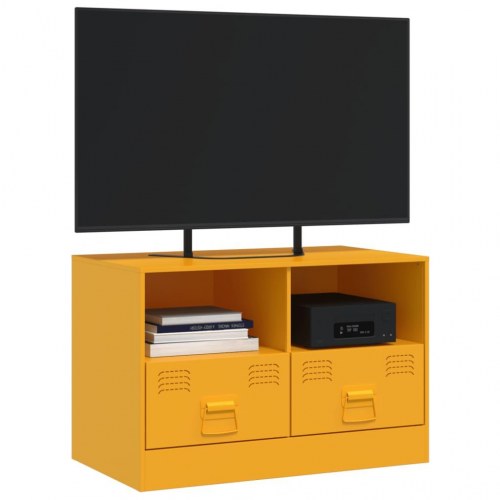 TV-bord i stål 67 x 39 x 44 cm - sennepsgul