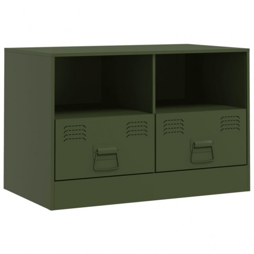 TV-bord i stål 67 x 39 x 44 cm - olivengrøn