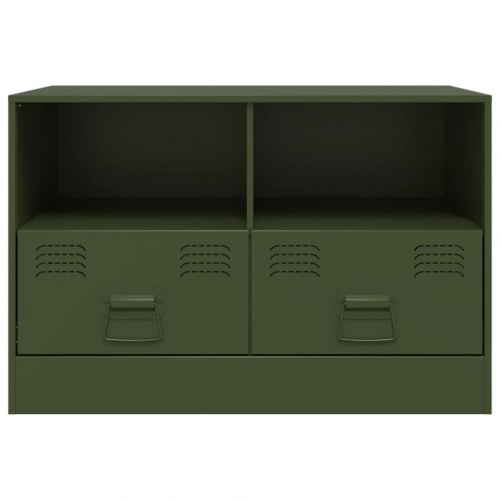 TV-bord i stål 67 x 39 x 44 cm - olivengrøn