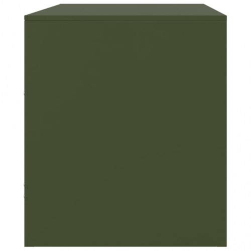 TV-bord i stål 67 x 39 x 44 cm - olivengrøn