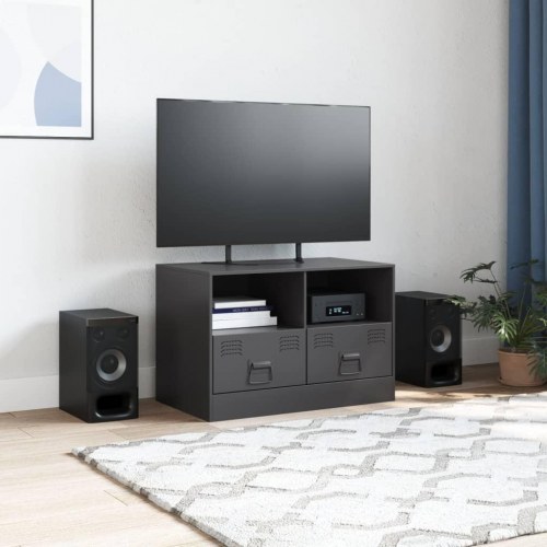 TV-bord i stål 67 x 39 x 44 cm - sort
