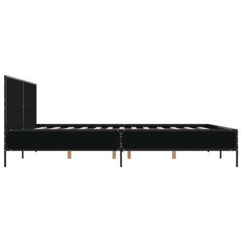 Sengestel med hovedgærde 200 x 200 cm - sort