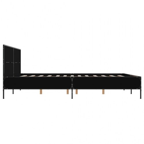 Sengestel 120 x 190 cm i konstrueret træ og metal - sort