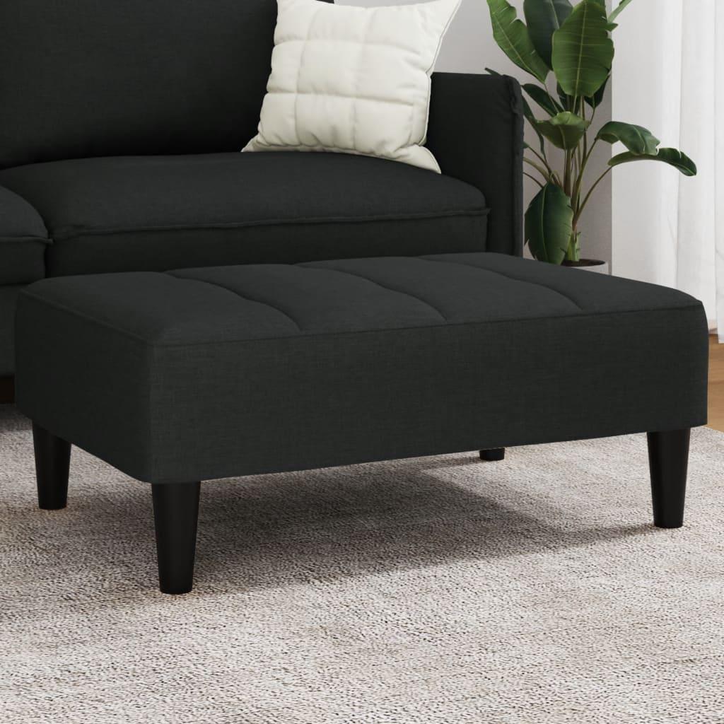 Fodskammel i velour - 77 × 55 × 31 cm, sort