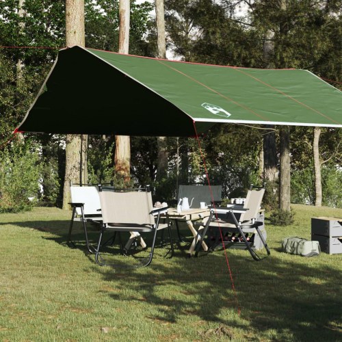 Tarp 420 × 440 cm - vandafvisende grøn campingpresenning