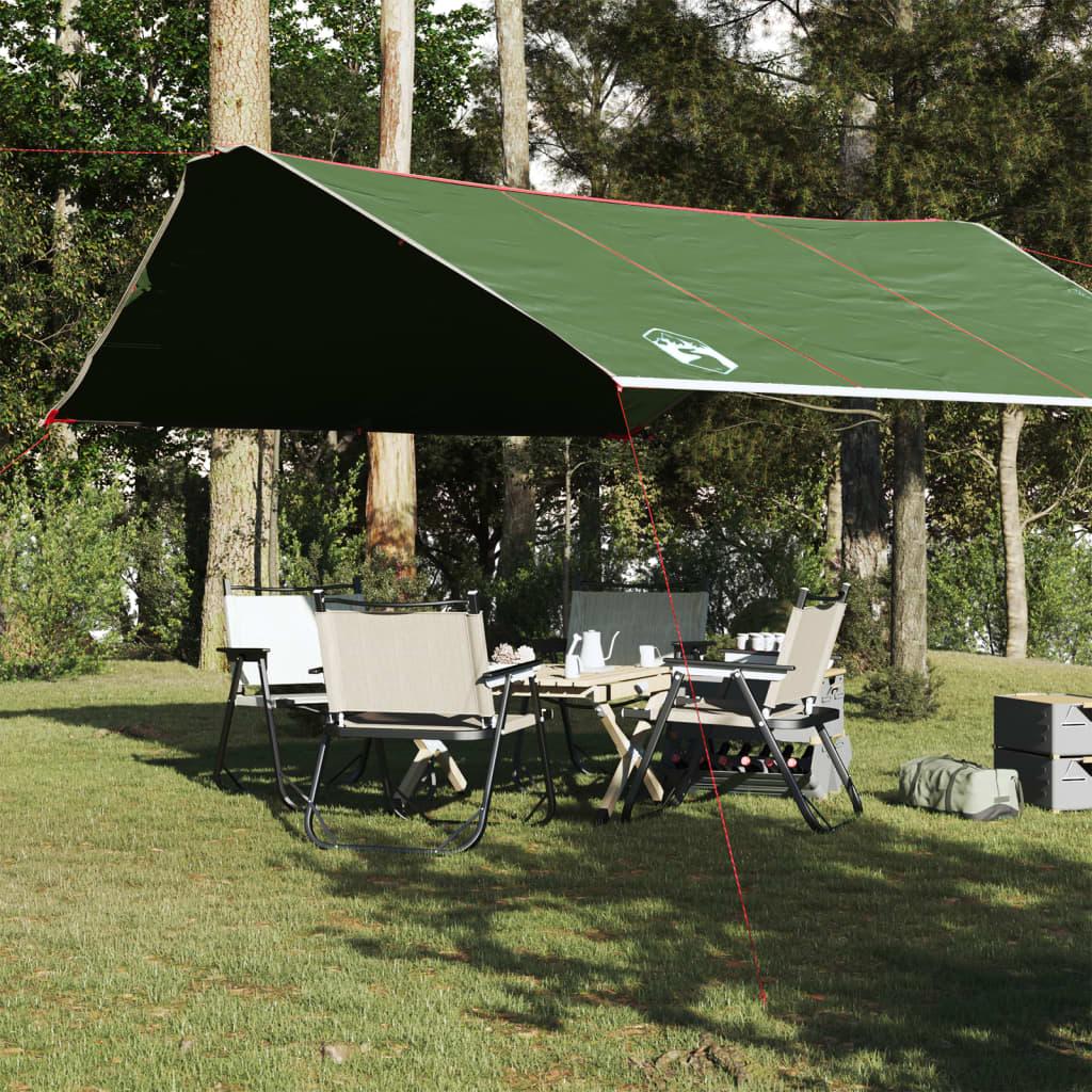 Tarp 420 × 440 cm - vandafvisende grøn campingpresenning