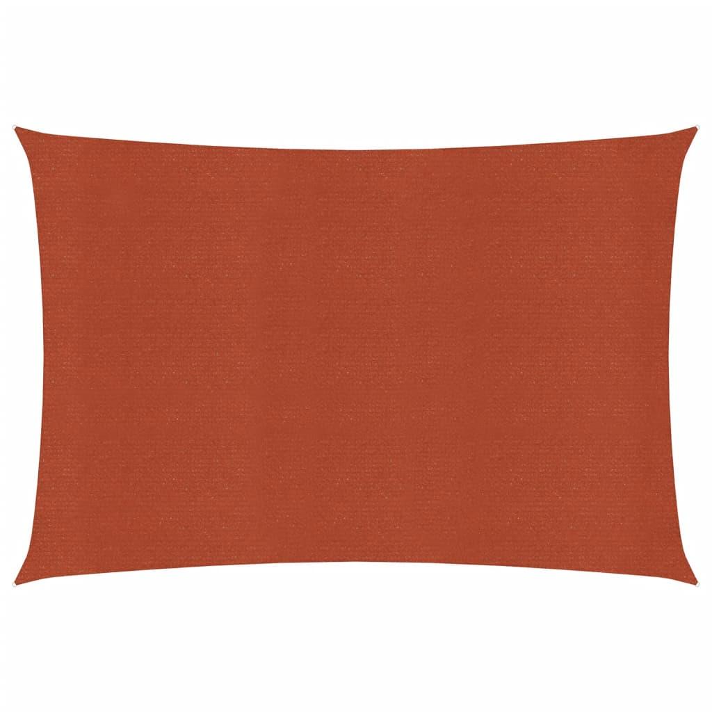 Solsejl 3,5x4,5 m rektangulær 160 g/m² HDPE terrakottafarvet