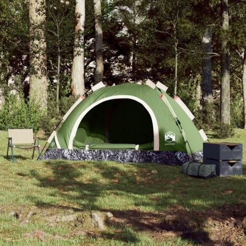 Vandafvisende campingtelt til 4 personer med quick-release - grøn