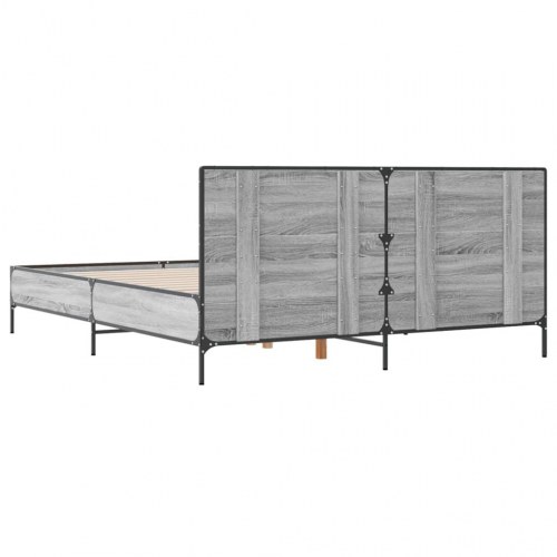 Sengestel 120 x 190 cm med lameller - grå sonoma-eg