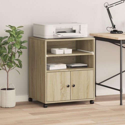 Printerstativ med hjul 60 x 48 x 74 cm - sonoma-eg