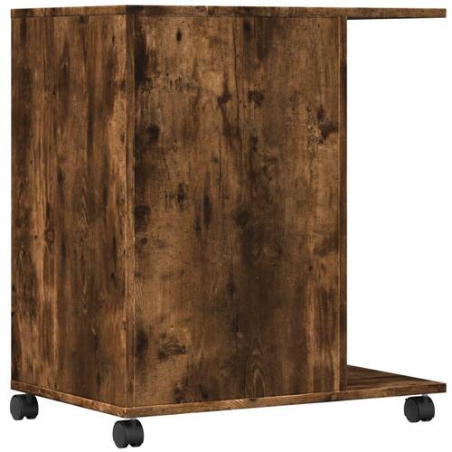 Printerstativ med hjul 60x40x68,5 cm røget egetræsfarve