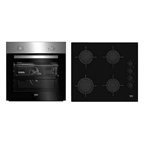 Sæt med ovn og bordplade BEKO BSE21031CXD 66 L (4 Komfurer)