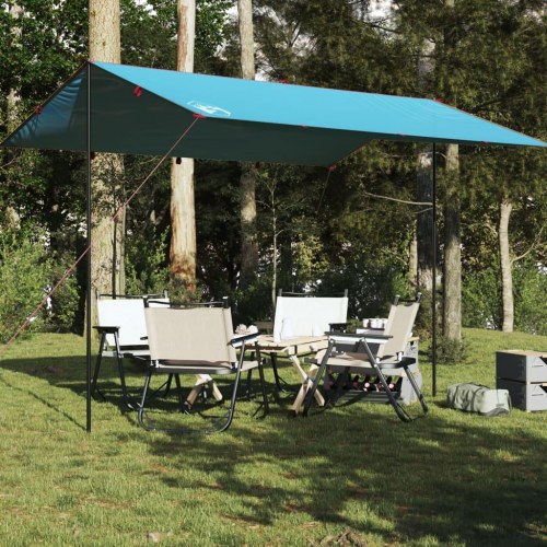 Tarp 400 × 294 cm - vandafvisende campingpresenning, blå
