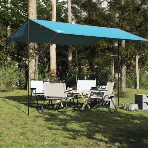 Tarp 400 × 294 cm - vandafvisende campingpresenning, blå