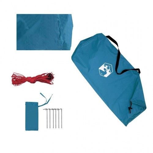 Tarp 400 × 294 cm - vandafvisende campingpresenning, blå